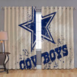Dallas Cowboys Logo Window Curtains - Grunge Blackout Curtains, Living Room Curtains For Window