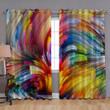 Colorful Wavy Window Curtains - Colorful Rays Blackout Curtains, Living Room Curtains For Window