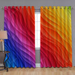 3D Abstract Waves Window Curtains - Rainbow S Blackout Curtains, Living Room Curtains For Window
