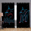 Miami Marlins Window Curtains - Blackout Curtains, Living Room Curtains For Window