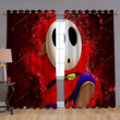 Shy Guy Ghost Window Curtains - Super Mario Blackout Curtains, Living Room Curtains For Window