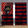 Florida Panthers American Hockey Club Window Curtains - Grunge Blackout Curtains, Living Room Curtains For Window