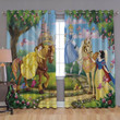 Disney Princesses Window Curtains - Belle Cinderella Blackout Curtains, Living Room Curtains For Window