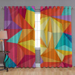 Mosaic Window Curtains - Triangles Blackout Curtains, Living Room Curtains For Window