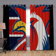 Sydney Roosters Window Curtains - Soccer Blackout Curtains, Living Room Curtains For Window