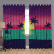 Beach Sunset Window Curtains - Palms Blackout Curtains, Living Room Curtains For Window