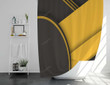 Material Design Shower Curtains - Yellow And Black Bathroom Curtains, Home Decor