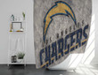 Los Angeles Chargers Logo Shower Curtains - Geometric Bathroom Curtains, Home Decor