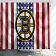 Boston Bruins Logo Shower Curtains - Emblem Bathroom Curtains, Home Decor