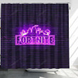 Fortnite Violet Logo Violet Brickwall Shower Curtains - Bathroom Curtains, Home Decor