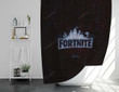 Fortnite Glitter Logo Shower Curtains - Blue Glitter Bathroom Curtains, Home Decor