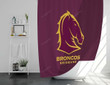 Brisbane Broncos Five Eighth Shower Curtains - Bathroom Curtains, Home Decor