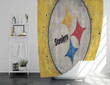 Pittsburgh Steelers Logo Shower Curtains - Geometric Bathroom Curtains, Home Decor