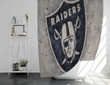 Oakland Raiders Logo Shower Curtains - Geometric Bathroom Curtains, Home Decor