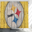 Pittsburgh Steelers Logo Shower Curtains - Geometric Bathroom Curtains, Home Decor
