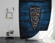 Lecce Fc Shower Curtains - Blue Wooden Bathroom Curtains, Home Decor