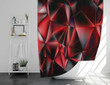 Red 3D Low Poly Abstract Art Shower Curtains - Red Crystals Bathroom Curtains, Home Decor