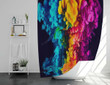 Bright Colorful Smoke Shower Curtains - 3D Smoke Bathroom Curtains, Home Decor
