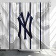 New York Yankees Logo Shower Curtains - Silk Texture Bathroom Curtains, Home Decor