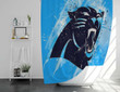 Carolina Panthers Logo Shower Curtains - Grunge Bathroom Curtains, Home Decor