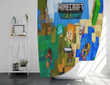 World Gamers Call For Minecraft Rescue Shower Curtains - Bathroom Curtains, Home Decor