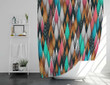 Abstract Forest Triangles Shower Curtains - Abstract Trees Bathroom Curtains, Home Decor