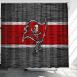 Tampa Bay Buccaneers Wooden Texture Shower Curtains - Nfl Bathroom Curtains, Home Decor