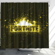 Fortnite Yellow Logo Yellow Neon Lights Shower Curtains - Bathroom Curtains, Home Decor