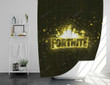 Fortnite Yellow Logo Yellow Neon Lights Shower Curtains - Bathroom Curtains, Home Decor