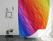 3D Abstract Waves Shower Curtains - Rainbow S Bathroom Curtains, Home Decor