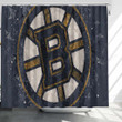 Boston Bruins American Hockey Club Shower Curtains - Grunge Bathroom Curtains, Home Decor