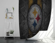 Pittsburgh Steelers Shower Curtains - Black Stone Bathroom Curtains, Home Decor