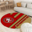 San Francisco 49Ersrug Round, Rugs - Nfc West Nfl Red Brown Abstraction Rug Round Living Room, Carpet, Rug