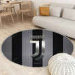 Juventus Fc Logorug Round, Rugs - White Black Metal Mesh Background Rug Round Living Room, Carpet, Rug