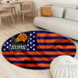 Phoenix Sunsrug Round, Rugs - American Basketball Club American Flag Blue Orange Flag Rug Round Living Room, Carpet, Rug