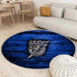 Tampa Bay Lightningrug Round, Rugs - Fiery Nhl Blue Wooden Rug Round Living Room, Carpet, Rug