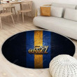 Utah Jazzrug Round, Rugs - Golden Nba Blue Metal Rug Round Living Room, Carpet, Rug