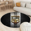 Los Angeles Kingsrug Round, Rugs - Golden Nhl Black Metal Rug Round Living Room, Carpet, Rug