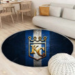 Kansas City Royalsrug Round, Rugs - Golden Mlb Blue Metal Rug Round Living Room, Carpet, Rug