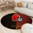 Cleveland Browns American Football Rug Round, Rugs - Cleveland Ohio Rug Round Living Room, Carpet, Rug