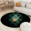 Dallas Starsrug Round, Rugs - Glitter Nhl Green Black Checkered Rug Round Living Room, Carpet, Rug