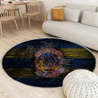 Golden State Warriorsrug Round, Rugs - Fire Nba Blue And Yellow Lines Rug Round Living Room, Carpet, Rug