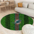 Miami Dolphinsrug Round, Rugs - Grass Football Lawn Rug Round Living Room, Carpet, Rug