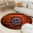 New York Metsrug Round, Rugs - Mlb Orange Wooden American Baseball Team Rug Round Living Room, Carpet, Rug