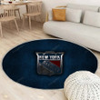 New York Rangersrug Round, Rugs - American Hockey Club Blue Metal Metal Rug Round Living Room, Carpet, Rug