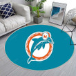 Miami Dolphinsrug Round, Rugs - Florida Helmet Orange1001 Rug Round Living Room, Carpet, Rug