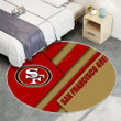 San Francisco 49Ersrug Round, Rugs - Nfc West Nfl Red Brown Abstraction Rug Round Living Room, Carpet, Rug
