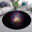 Colorado Avalancherug Round, Rugs - Glitter Nhl Purple Blue Checkered Rug Round Living Room, Carpet, Rug