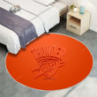 Oklahoma City Thunderrug Round, Rugs - 3D Orange 3D Rug Round Living Room, Carpet, Rug