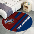 Cleveland Cavaliersrug Round, Rugs - American Basketball Club Red Blue Abstraction Rug Round Living Room, Carpet, Rug